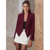 image:imageHybrid amp Company Ruched Sleeve BlazerWine9789